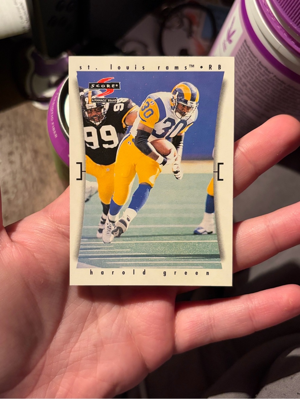 Vintage Sports Trading Card - Yellow & Blue Football Card